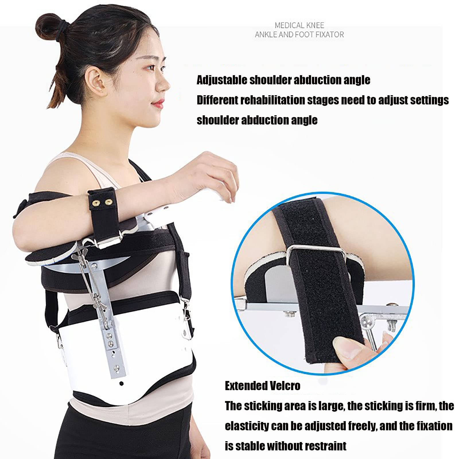 Soporte de abducción de Hombro Ajustable, Soporte de Hombro con Cabestrillo de Brazo, inmovilizadores de Soporte de Brazo Que ayudan a apoyar y elevar la recuperación de Lesiones en el Braz