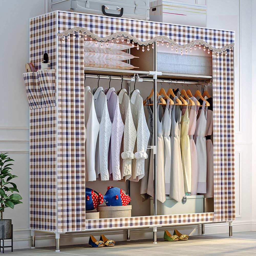 Garde-Robe en Tuyau d'Acier Renforcé Armoire Robuste de Grande Capacité