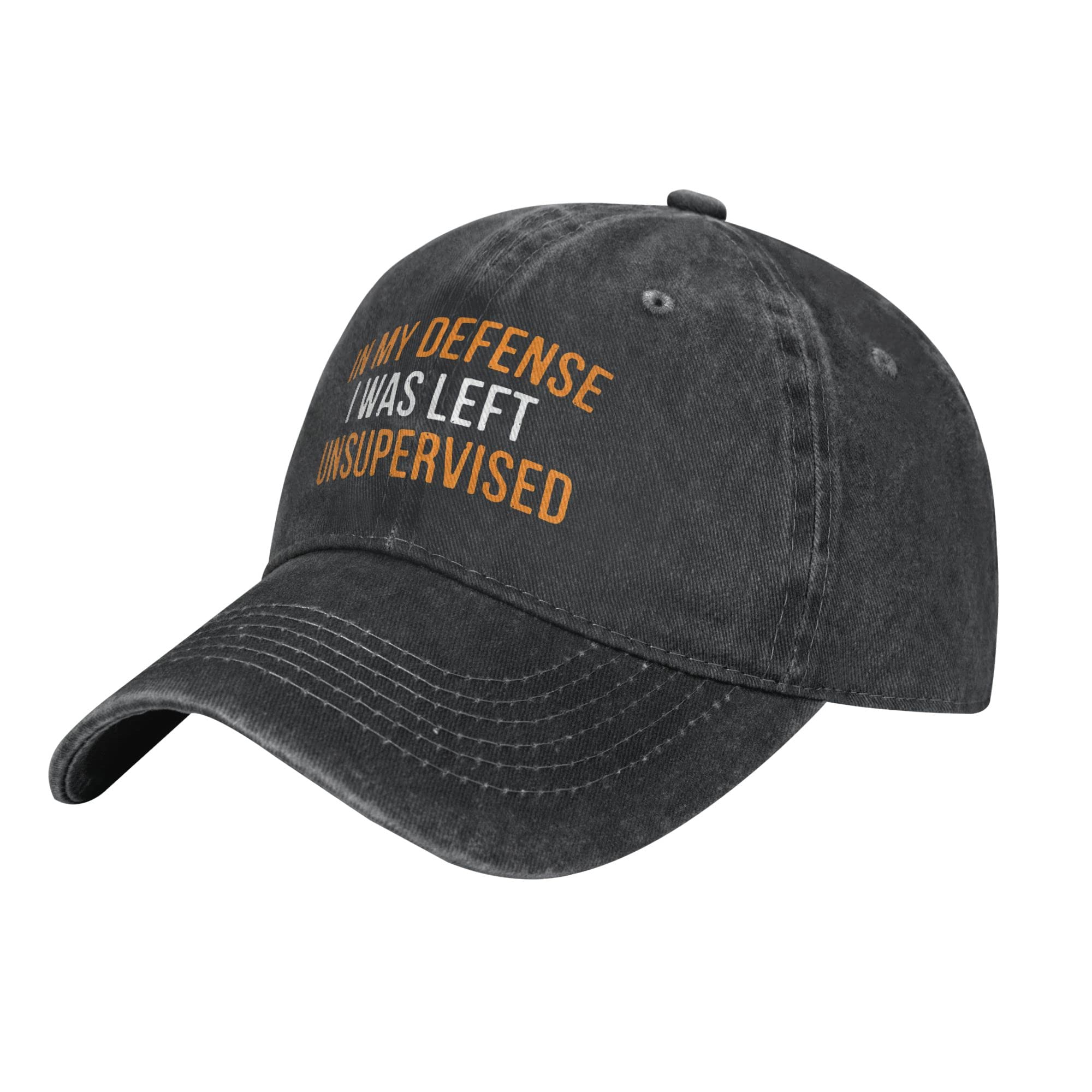 Fwjzdsp Unisex Black In My Defense I Was Left For Unsupervised Hat Baseball Cap