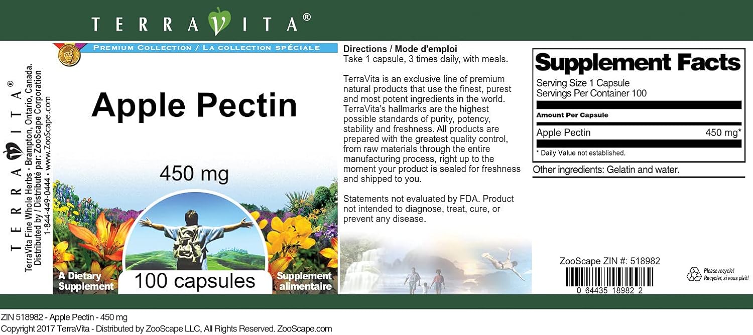 Apple Pectin - 450 mg (100 Capsules, ZIN: 518982)