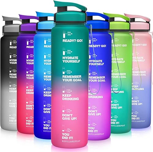 Botella de agua deportiva ecológica de 20 onzas a prueba de fugas, sin BPA, botella de plástico para bebidas, ideal para viajes, caminatas,