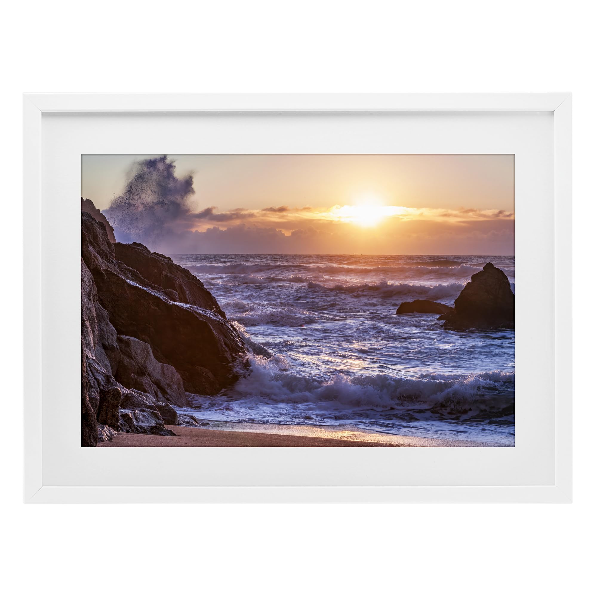'Siren Song Rocky Shore'| Framed Print Under Glass