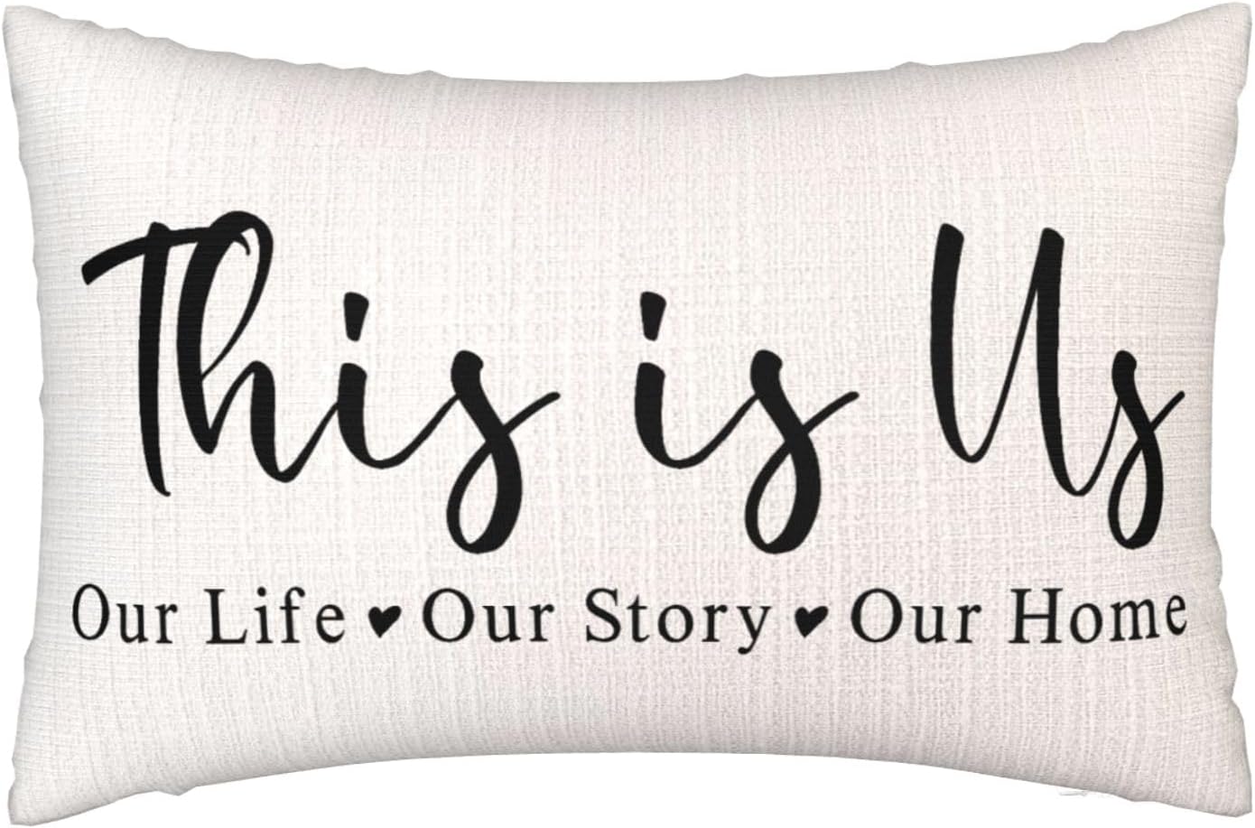 This is Us Quote Farmhouse Pillow Covers, 12" x 20" Rustic Lumbar Outdoor Pillowcase, Throw Pillow Covers with Saying Housewarming Gifts, Zipper Double-Sided Cushion Case - Image 7