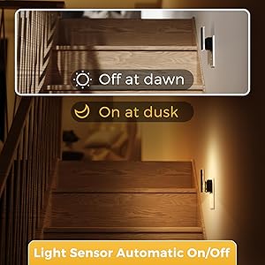 L LOHAS LED Night Lights Plug Into Wall, Night Light with Dusk-to-Dawn Sensor, Dimmable Decorative LED Nightlights, 0-100LM 3000K Adjustable Brightness for Bathroom, Hallway, Bedroom,Stairway