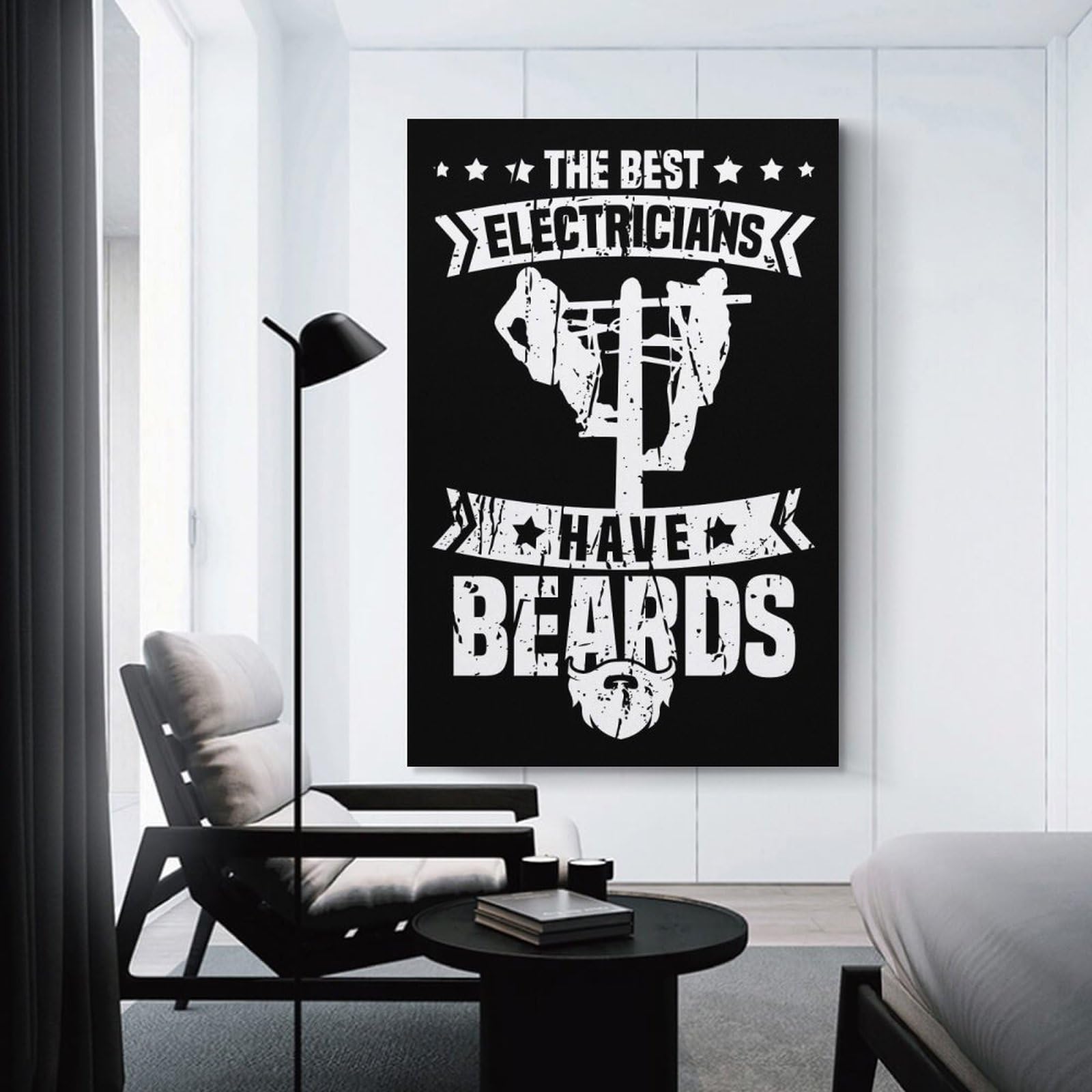 Junmoney Electrician Canvas Wall Decor, 24x36inch(60x90cm), for Home Office, Desk Area Or Studio, Wall Art That Adds Style to Work Areas