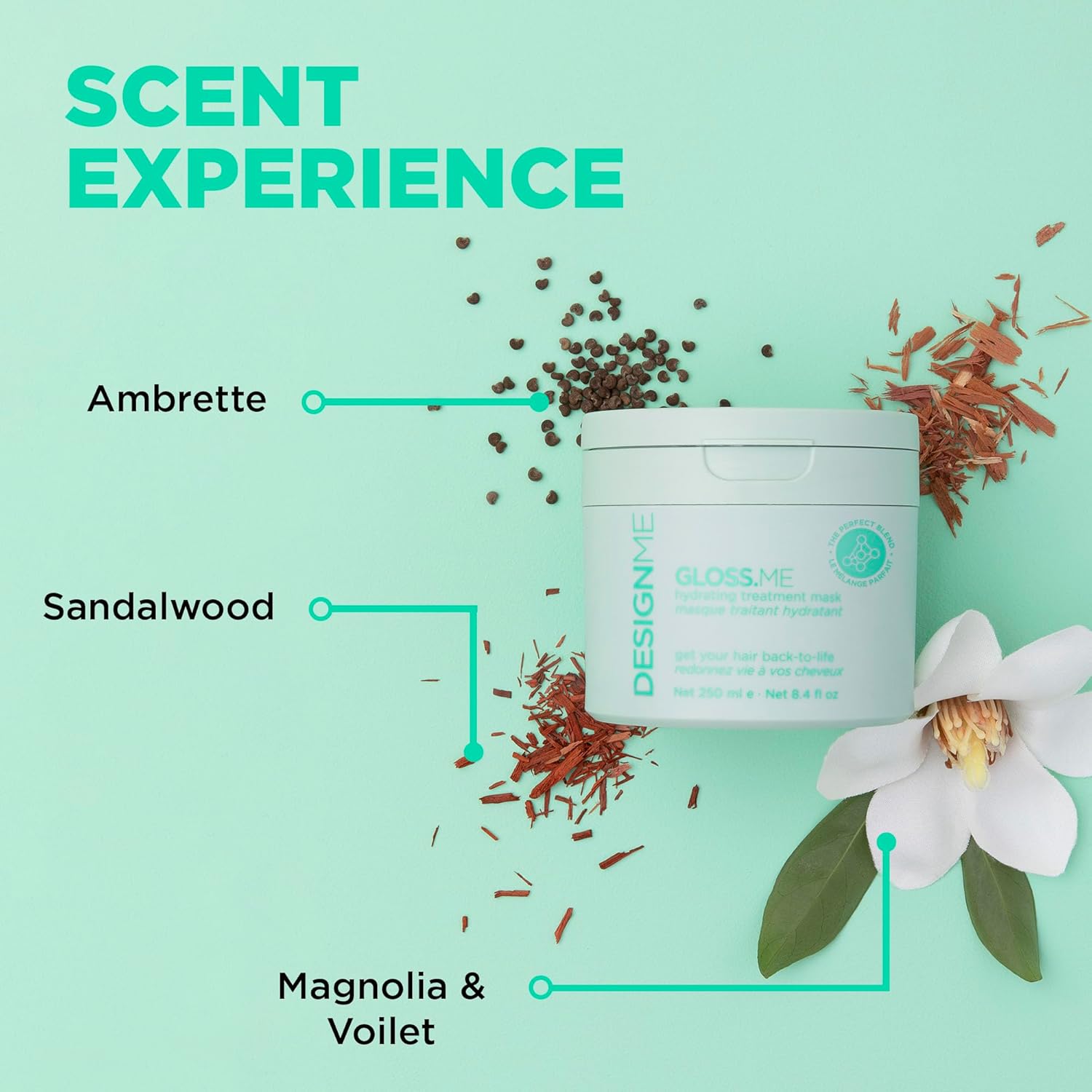 Design.Me GLOSS.ME Hydrating Treatment Mask | Deep Conditioning Hair Mask for All Hair Types | Made With Argan Oil for Frizz Control and Shine | Mask for Dry, Damaged & Frizzy Hair | Color Safe - Image 4