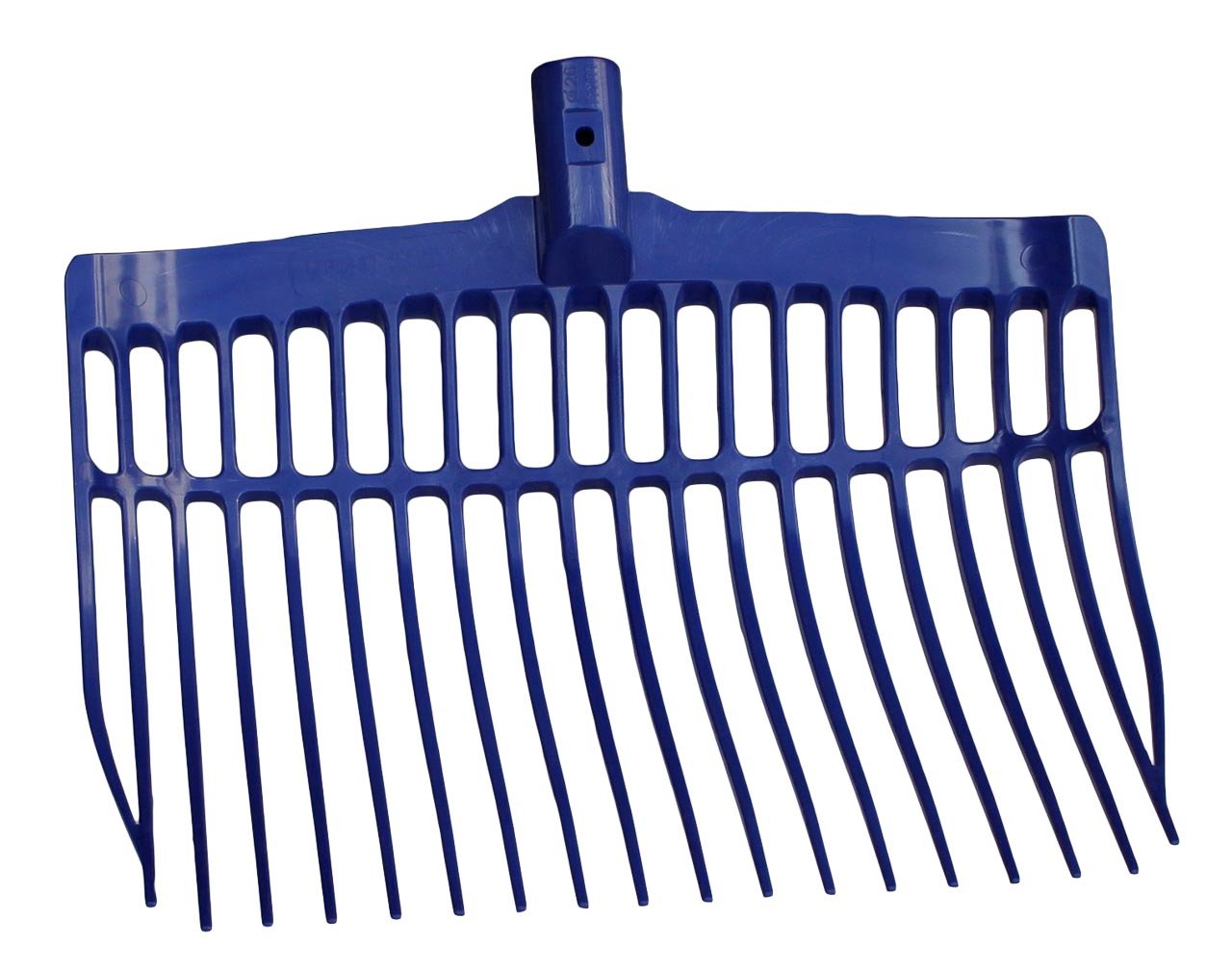 Tenedor de afeitado plástico azul Vplast para mantener el box de tu caballo impecable