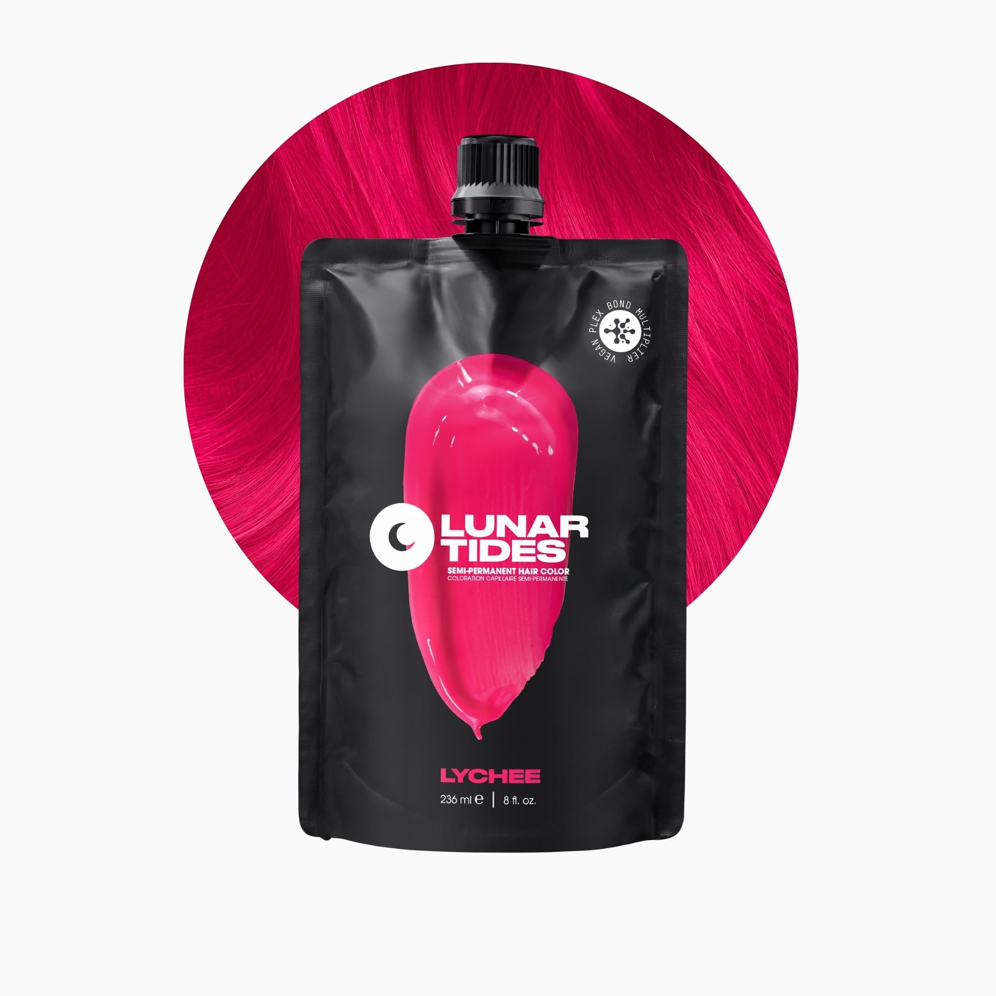 Lunar Tides - Lychee Pink Semi permanent hair dye - 8 oz / 236 ml - One Size - Pink