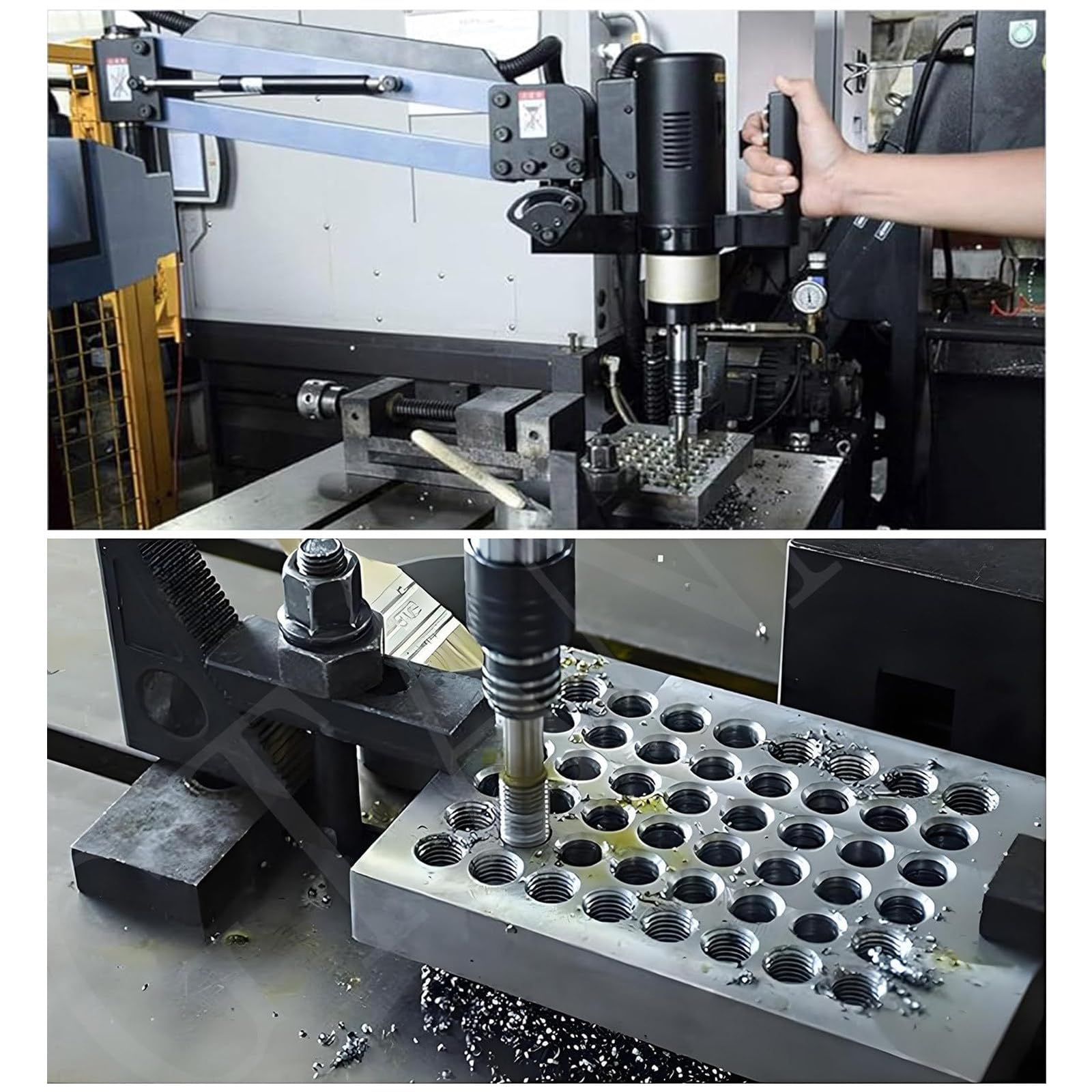 Roscadora eléctrica de 220 V, Roscadora Universal con Brazo Voladizo de 360°, Roscadora eléctrica CNC de Escritorio para La Fabricación de Maquinaria,M3-M12
