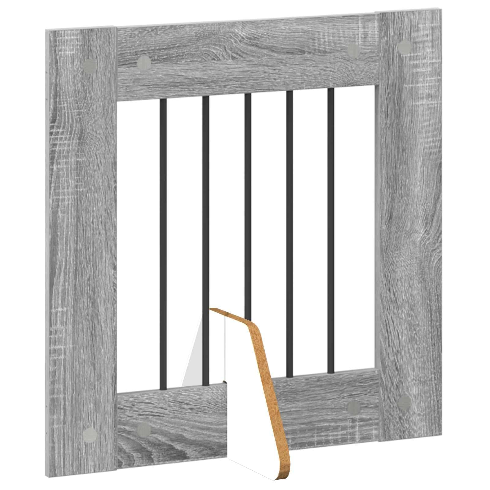 Puerta para perros con soporte, 2 unidades, Sonoma gris, 60 x 60 cm, plegable y portátil, para protección interior y exterior y alojamiento seguro de cachorros y perros