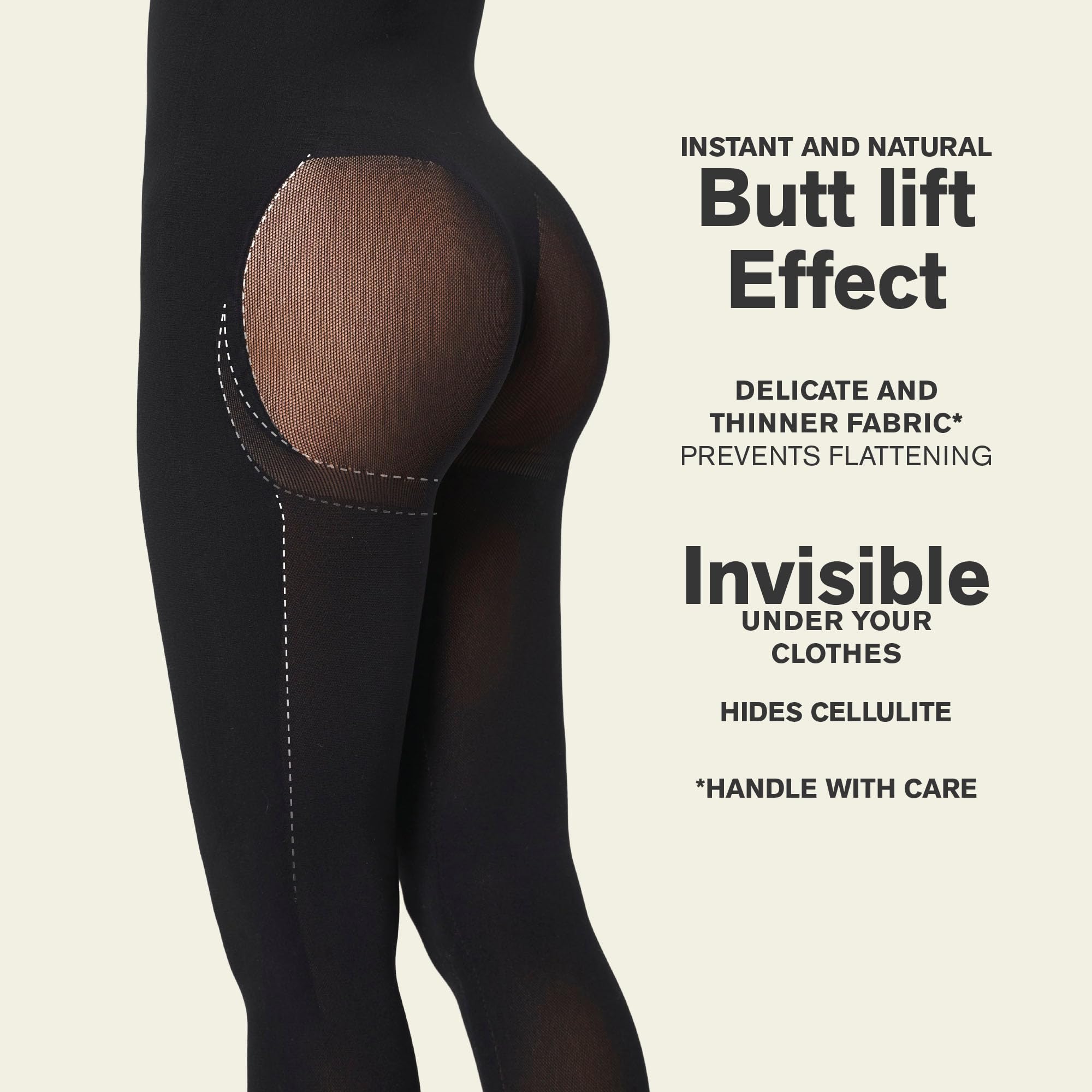 Leonisa Body Invisible avec Compression des Jambes et Cuisses - Culotte Push Up Fesse