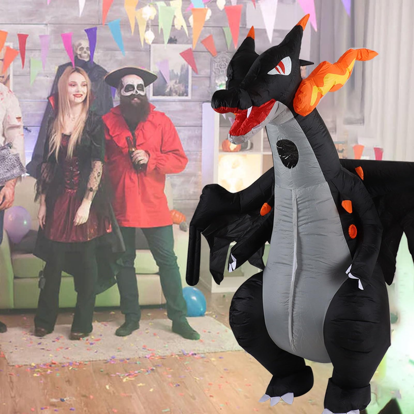 EMUKOEP Disfraz Inflable Divertido de Animal Impermeable para Adultos con Ventilador a Pilas para Fiestas de Halloween