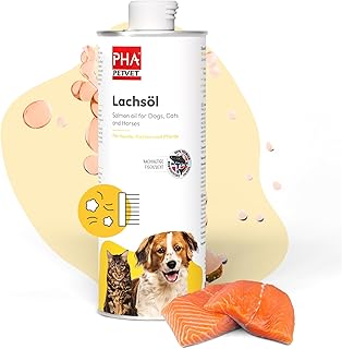 PHA Lachsöl für Hund, Katze, Pferd | Omega-3 & Omega-6 | Fisch-Öl | Ergänzung für Haut- & Fellpflege, Herzfunktion, Immunsystem, Beweglichkeit, 500 ml