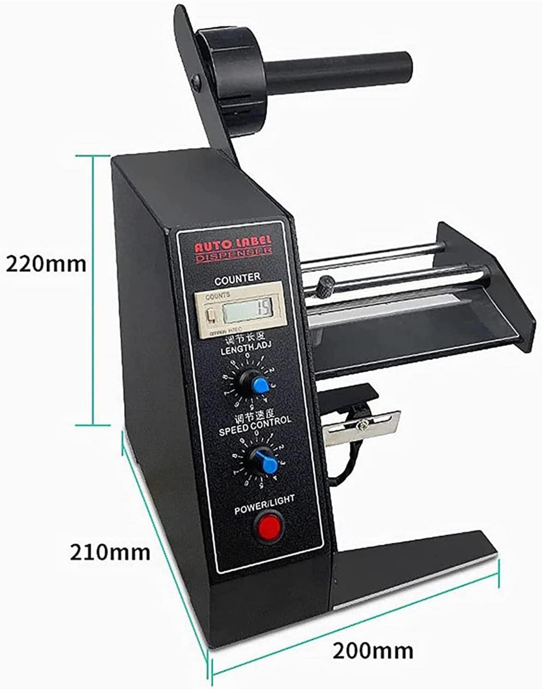 Automatischer Etikettenspender, Etikettentrennzeichen Mit Photosensor Automatikzählung 0-999999 Für Verschiedene Etikettengrößen Breite: 6-140 Mm