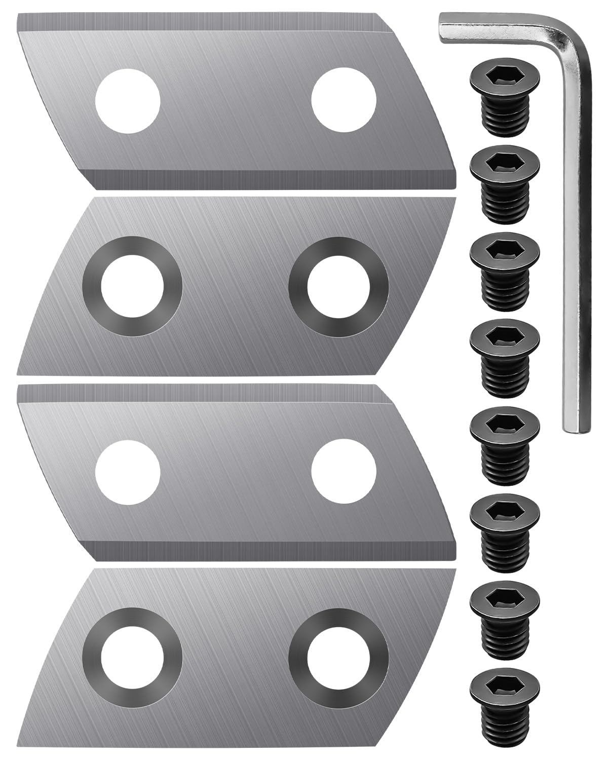 Cuchillas de madera compatibles con Sun Joe CJ601E CJ602E Earthwise GS70015, 4 cuchillas trituradoras de doble cara con llave hexagonal en forma de L