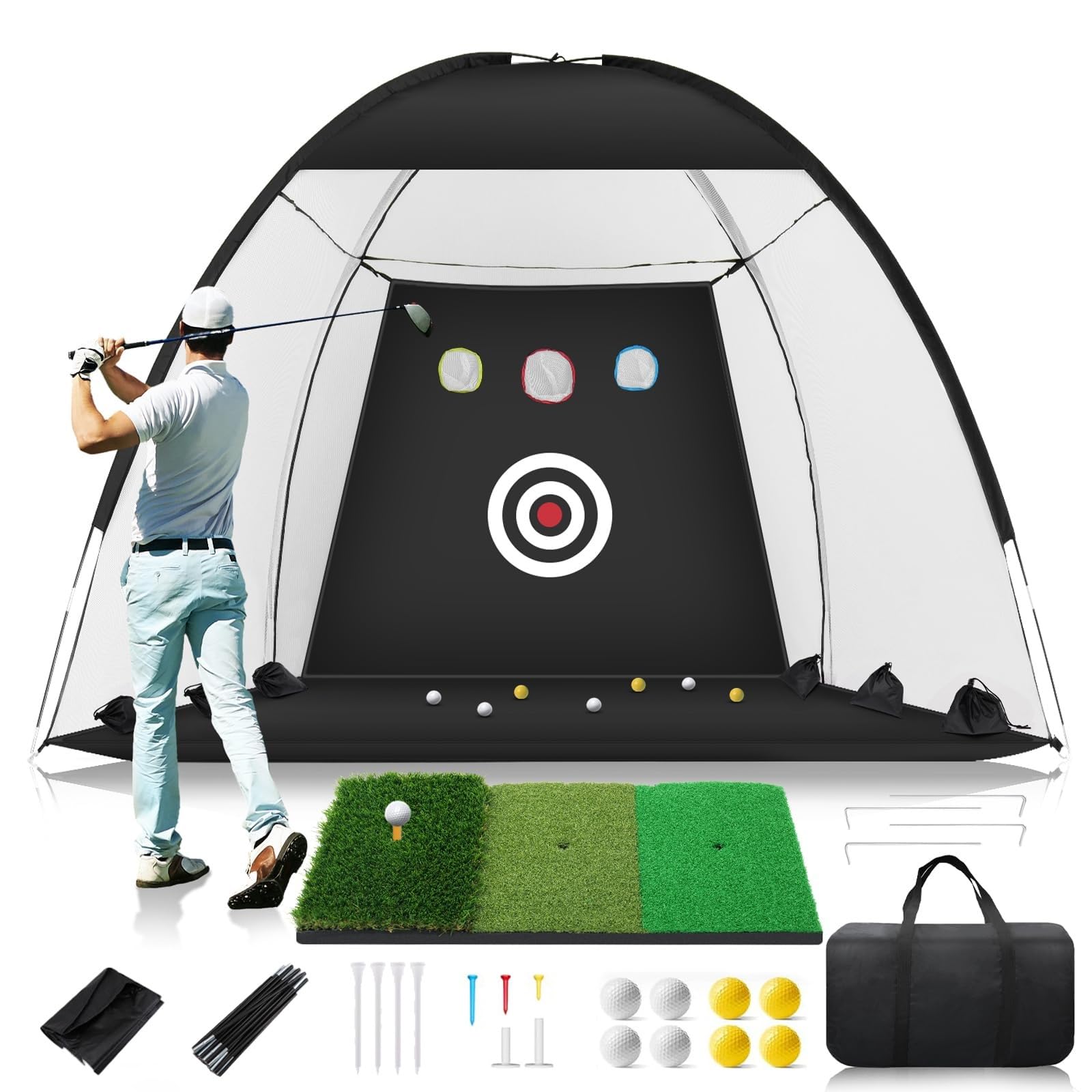 Red de golpeo de golf compatible for interiores y exteriores con objetivo