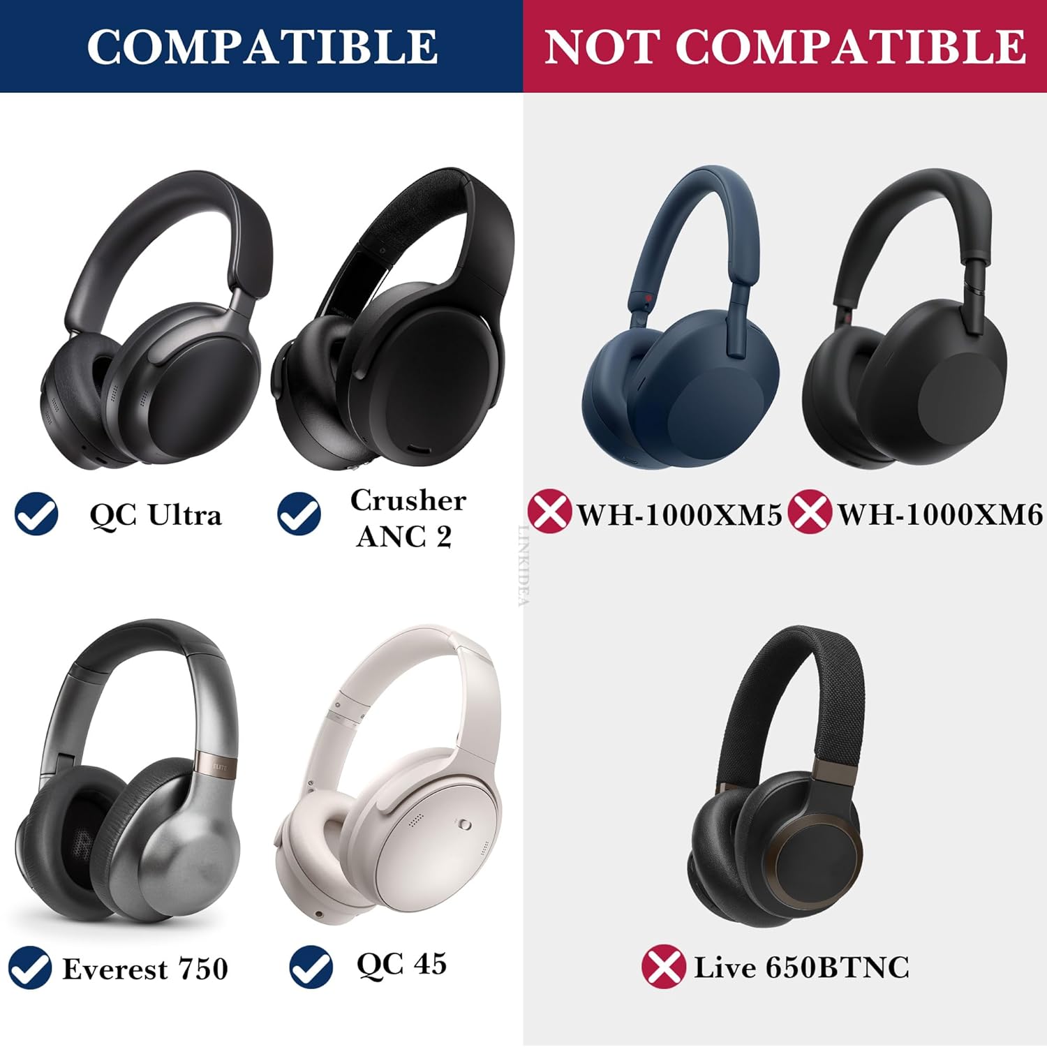 Headphones Carrying Case for Bose QuietComfort QC35, QC25, QC2, QC15, AE2w, AE2i, AE2, SoundLink, SoundTrue, Parrot Zik 1.0, Sony 950BT / Headset Protective Hard Travel Bag (L-Rubber) - Image 6