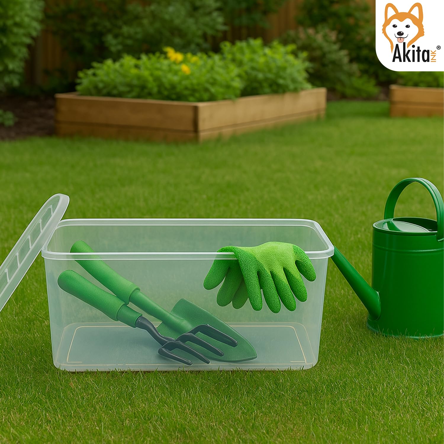 AKITAInk Set 4 Contenitori Plastica Trasparenti 40L con Coperchio a Farfalla Doppia Apertura - Scatole Salvaspazio Impilabili per Vestiti, Armadi, Garage e Ripostigli