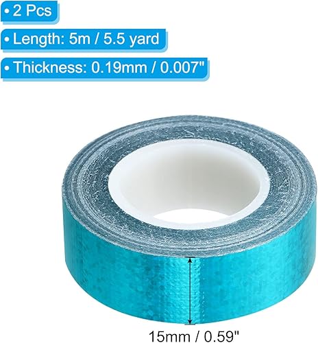 Miniatura 7 de PATIKIL Cinta brillante con purpurina de 0.591 in x 16.4 ft, paquete de 2 cintas adhesivas holográficas decorativas para manualidades, álbumes de