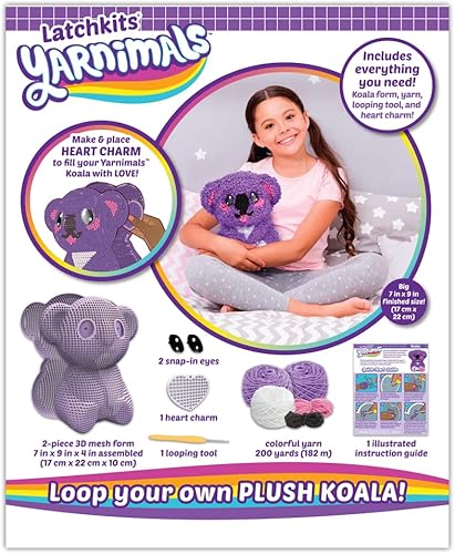 Vista 5 de PlayMonster Yarnimals Koala - Loop Your Own Koala - Kit de manualidades - Haz tu propio juguete animal - A partir de 8 años