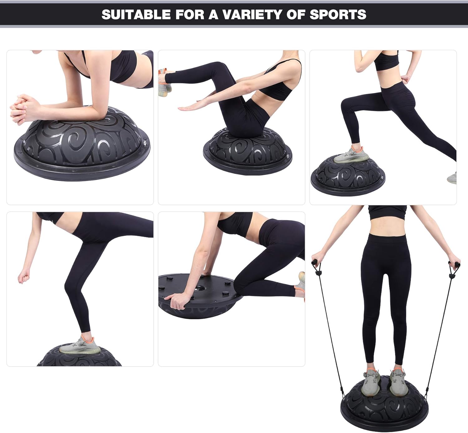 Buу 1 gеt 1 Domaker Balance Ball,Half Ball Balance Trainer with Resistance Bands,Yoga Balance Ball with Pump for Home Fitness,Strength Exercise,Workout Gym,Grey/Black Frее Shірріng Ovеr $50 Domaker Balance Ball,Half Ball Balance Trainer with Resistance Bands,Yoga Balance Ball with Pump for Home Fitness,Strength Exercise,Workout Gym,Grey/Black