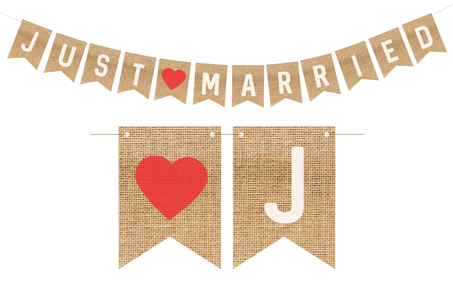 Burlap Happy Birthday Banner - Rustic Party Decor -7