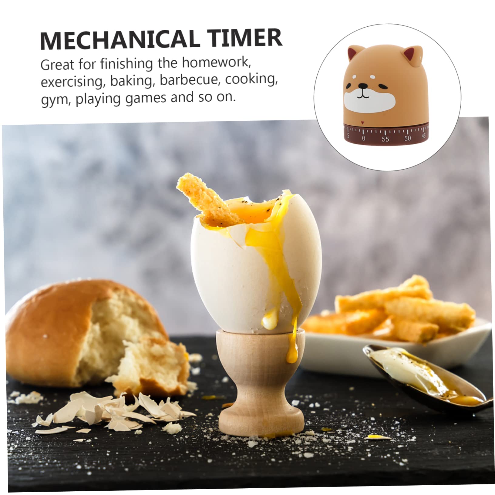 ULTECHNOVO 3 Stück Küchenuhr Countdown Uhr Armbanduhr genschenkideen küchenarmatur Kitchen zubehör mechanisch Uhren Karikatur Timer-Küche Ticken Timer für die Küche Backzeit Abs Brown