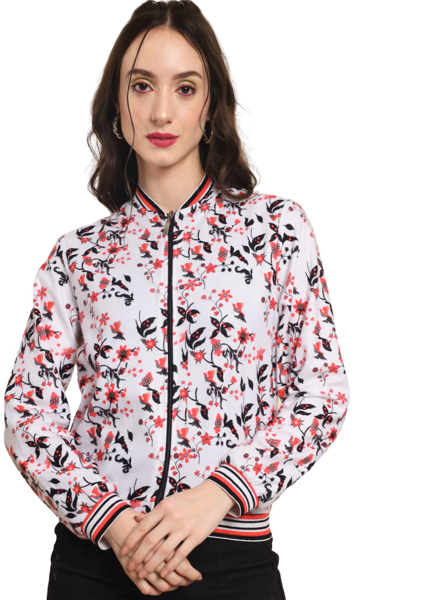 Women’s Jacket- Multicolor Jacket with Unique Design Full Sleeve Jacket  with Winter Over Coat Jacket, Boost Your Style with Casual Jacket for Women