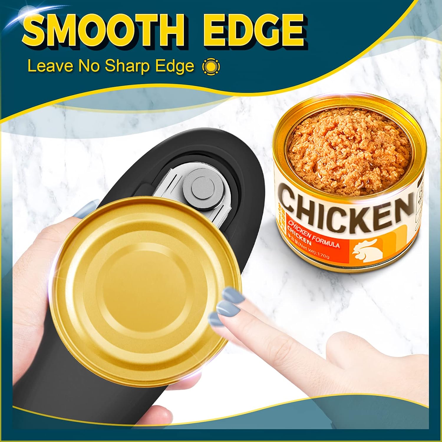 Electric Can Opener, Open Your Cans with A Simple Push of Button, Automatic Can Opener Smooth Edge