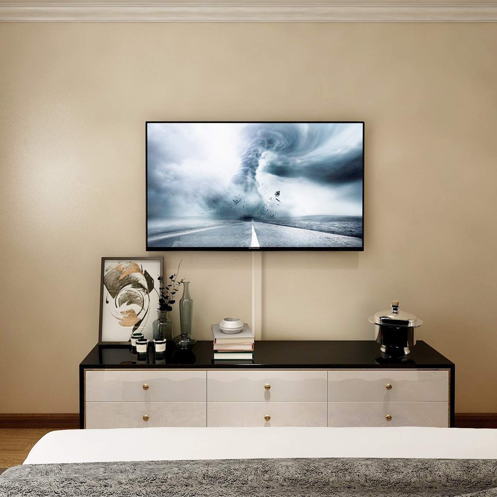 Osłona kabla telewizyjnego na ścianie, system zarządzania kablami 80 cm, do korektora kablowego, biała osłona kabla, kanał do montażu na ścianie, głośnika, 2 x dł. 15 cm szer. 1,12 cm wys. 0,17 cm