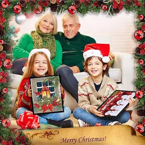 Miniatura 5 de Tiwabb Pintura de Navidad por números para adultos, pintura por números para adultos principiantes, camión con imagen de gnomo, kit de números de