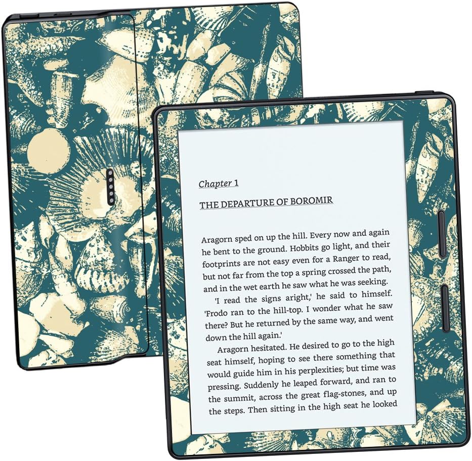 MightySkins Skin Compatible with Amazon Kindle Oasis 6" (8th Gen) - Tan Seashells | Protective, Durable, and Unique Vinyl Decal wrap Cover | Easy to Apply, Remove, and Change Styles | Made in The USA