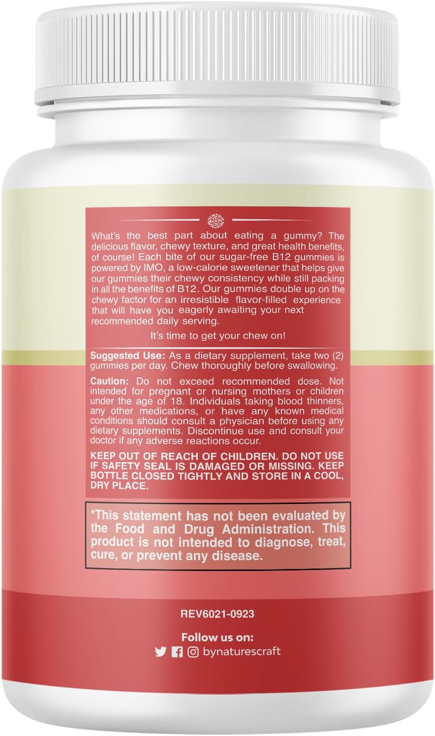 Vitamin B12 Gummies for Adults - Sugar Free Vitamin B12 1000 mcg Chewable Gums for Energy & Mood Support Immune & Nerves Health - Kosher Non-GMO & Gluten Free Supplement for Women & Men - 120 Count