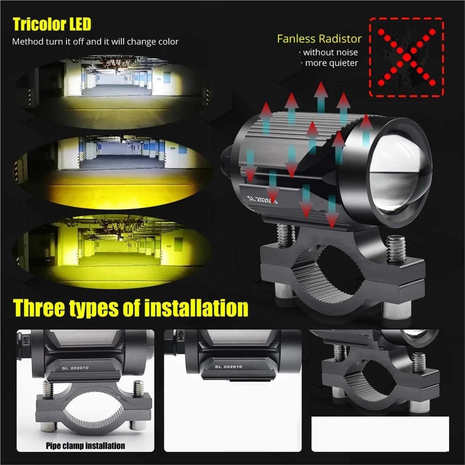 reflektory przednie Motocyklowa lampa LED 12V reflektor samochodowy reflektor pasuje do BMW R1200GS pomocniczy Faro LED Moto montaż lampy lampą halogenową(2pcs 60w grey)
