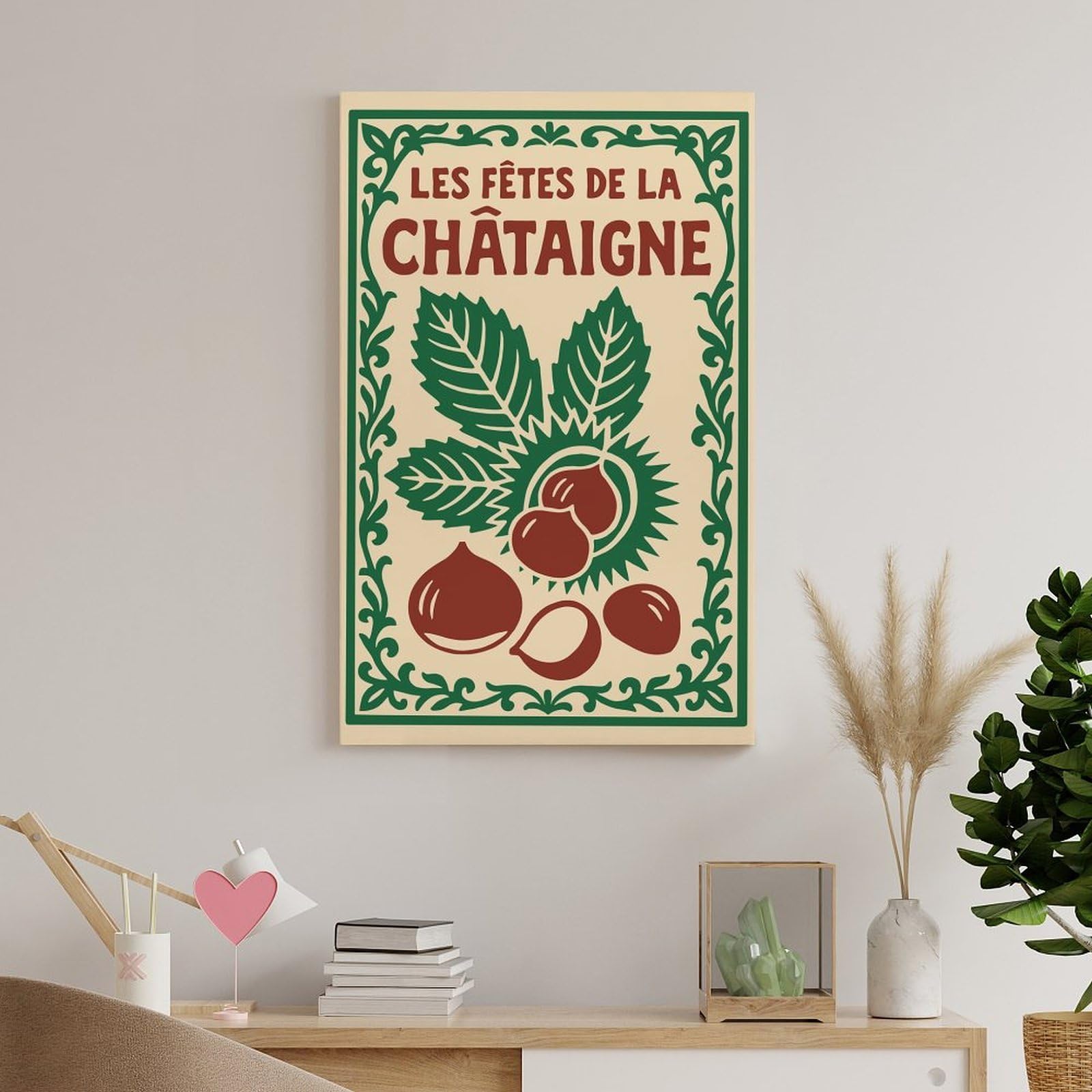 sinyumoney Chestnut Festival Poster Su Tela, Stampe Artistiche Da Parete, Opere D'arte Moderne Per Soggiorno, Camera Da Letto, Ufficio, Decorazioni Murali 16x24inch(40x60cm)