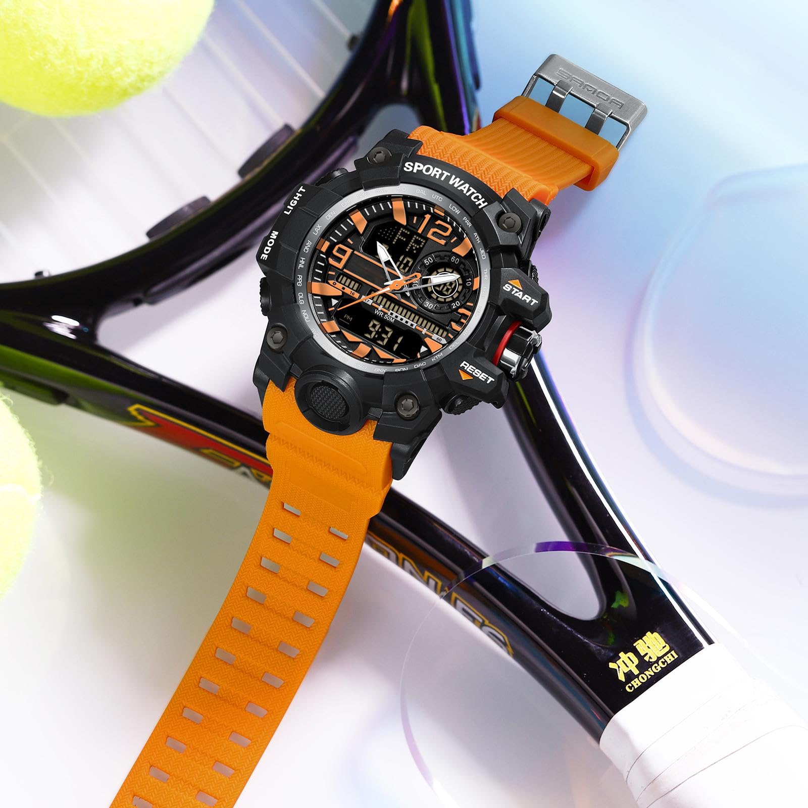 findtime Reloj de pulsera digital deportivo para adolescentes y niñas, reloj digital blanco, pantalla analógica, militar, resistente al agua