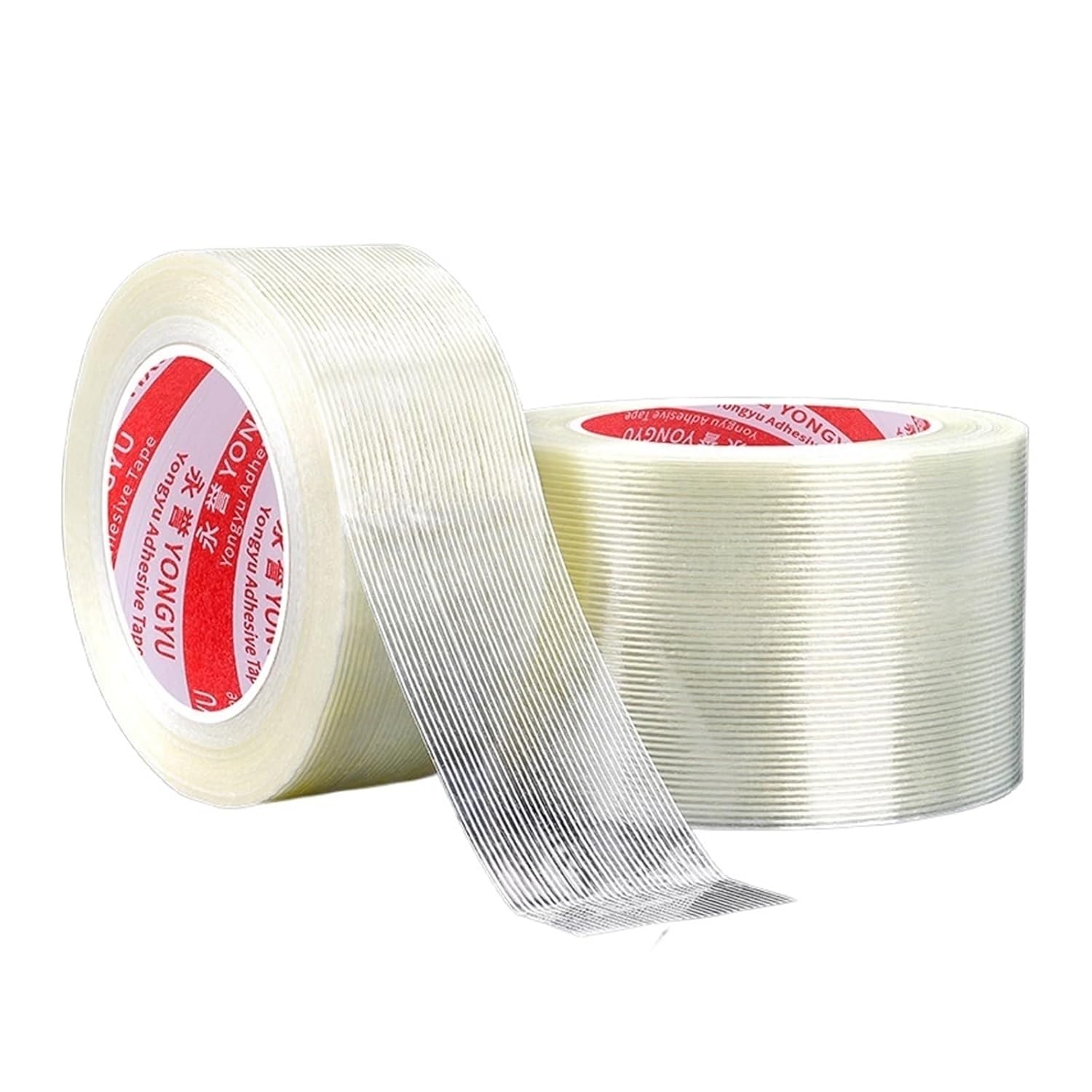 Unidirectional Filament Fiber Tape 50M Alkali Resistant Anti-Crack Self Adhesive Fibreglass Tape for Wrapping Sealing Fixing(0.15MM*30MM)