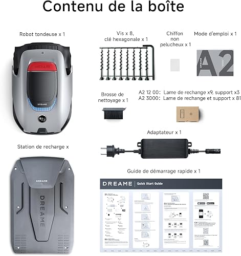 DREAME A2 1200 Robot Tondeuse – sans Fil, sans RTK, pour 1200 m² - 8