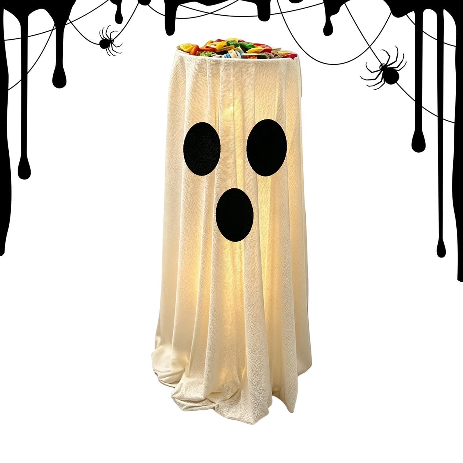 Décorations fantômes extérieures pour simplifier la distribution des bonbons d'Halloween