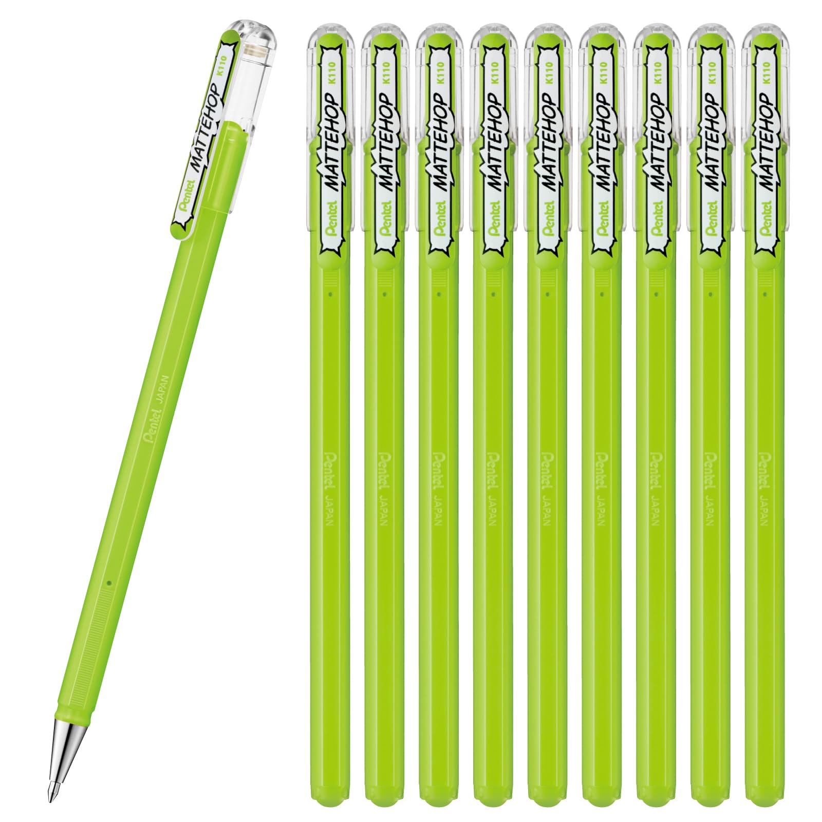 Amazon.com : Pentel Color Ballpoint Pen Matte Hop Yellow Green 10