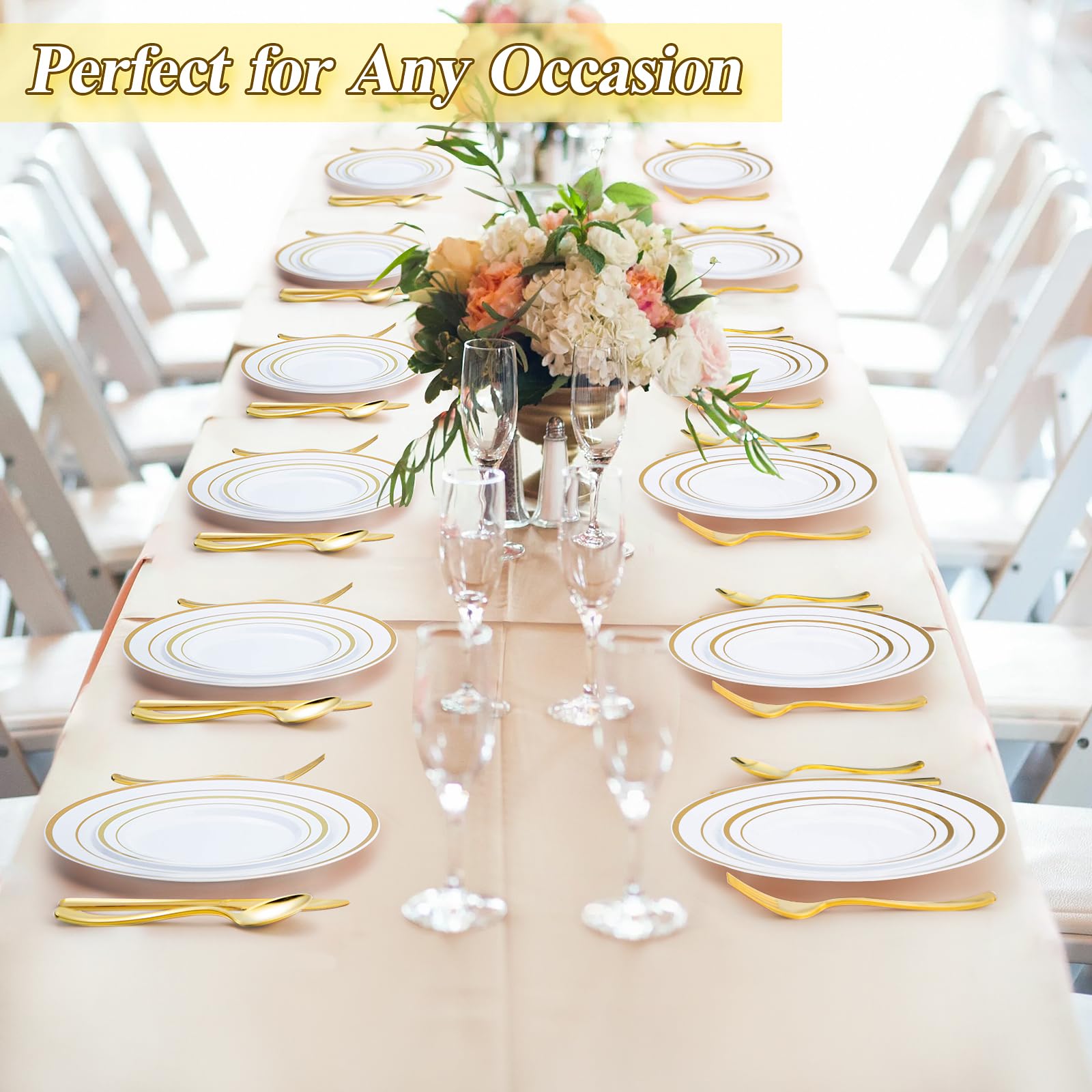 Gold Disposable Plates - 200 Pack -7