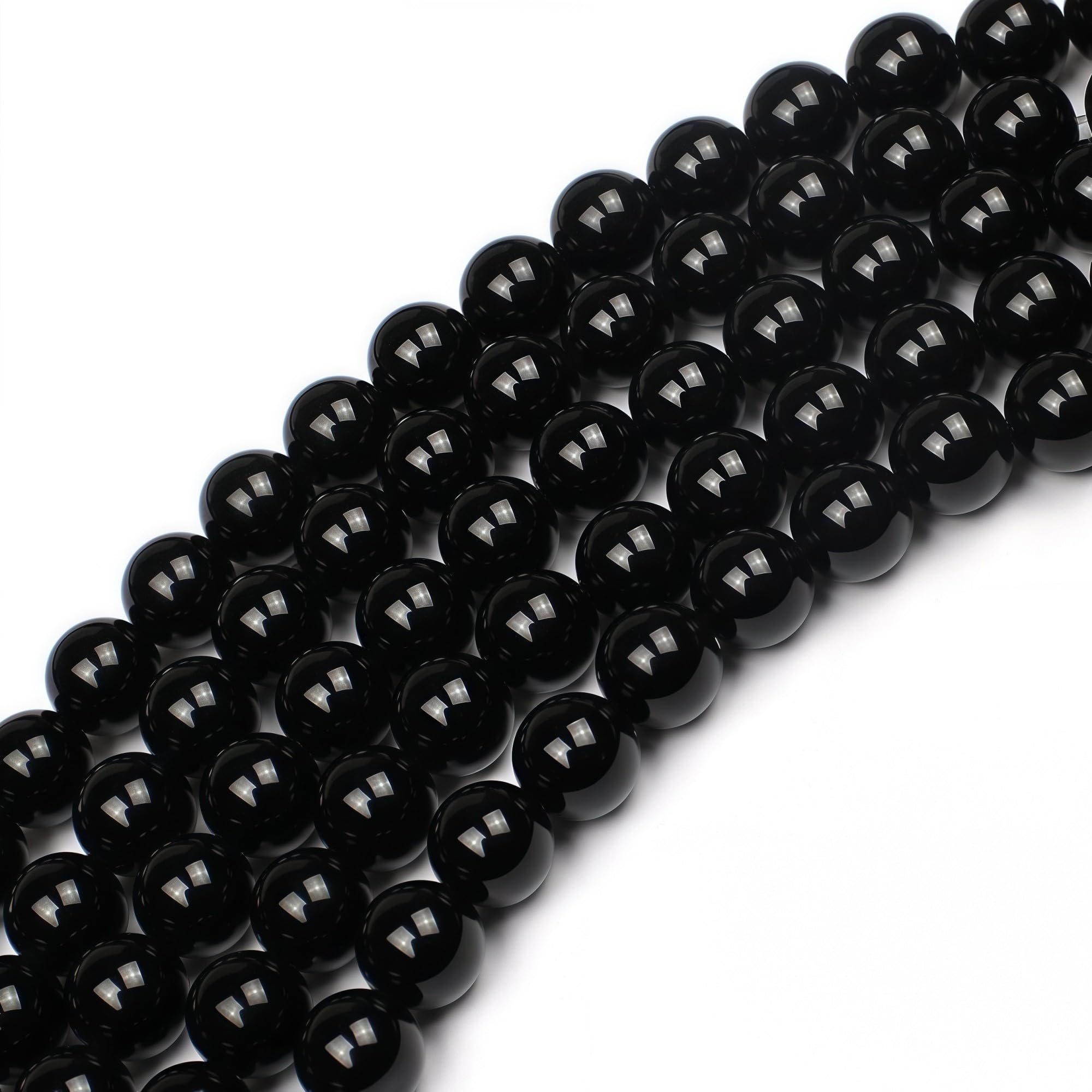 MJDCB 6mm 60 piezas Cuentas de Piedra Ónice Negro Redondas Sueltas Piedras Semipreciosas Naturales para Hacer Joyas Pulseras Collares — view 5