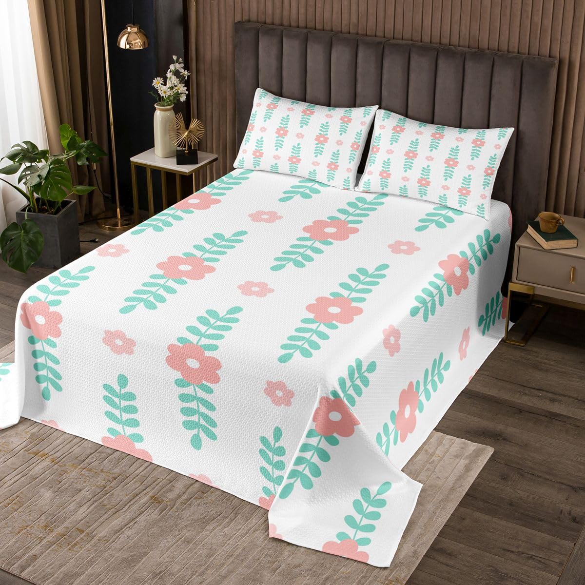 Couvre-lit fleurs roses Loussiesd, cadeau idéal pour chambre fille ou garçon