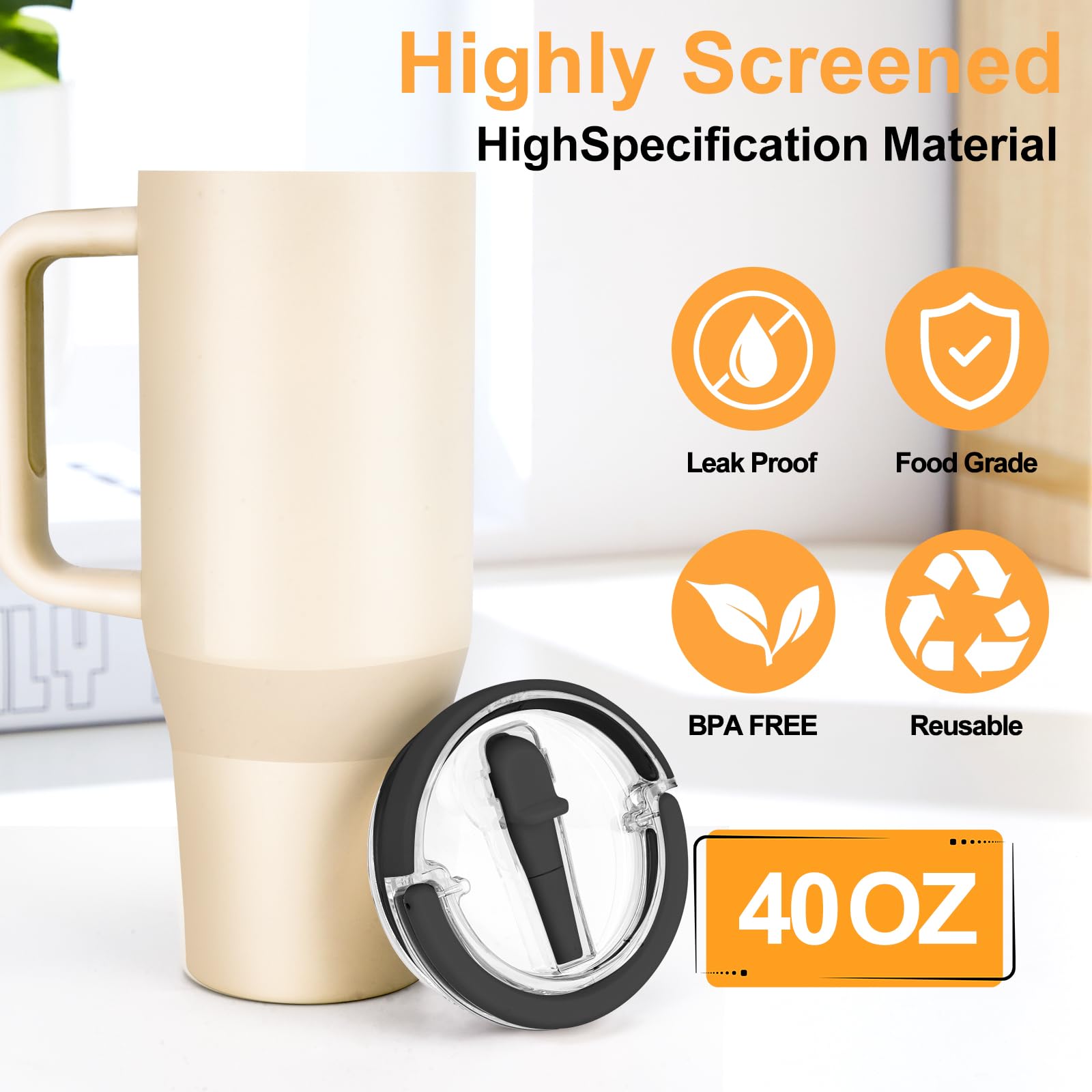 Lot De 2 Gobelets De 1200 Ml Avec Couvercle De Paille à Rabat