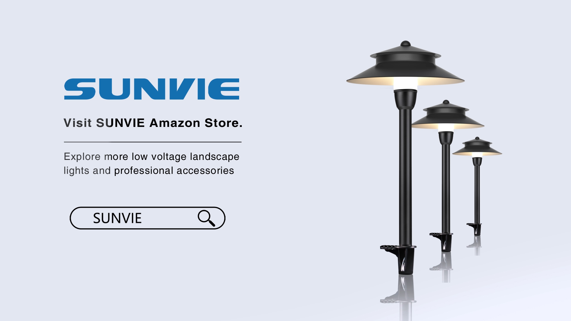 Image of SUNVIE 4-Pack Low Voltage Pathway Lights, 3W 3000K Black Aluminum IP65