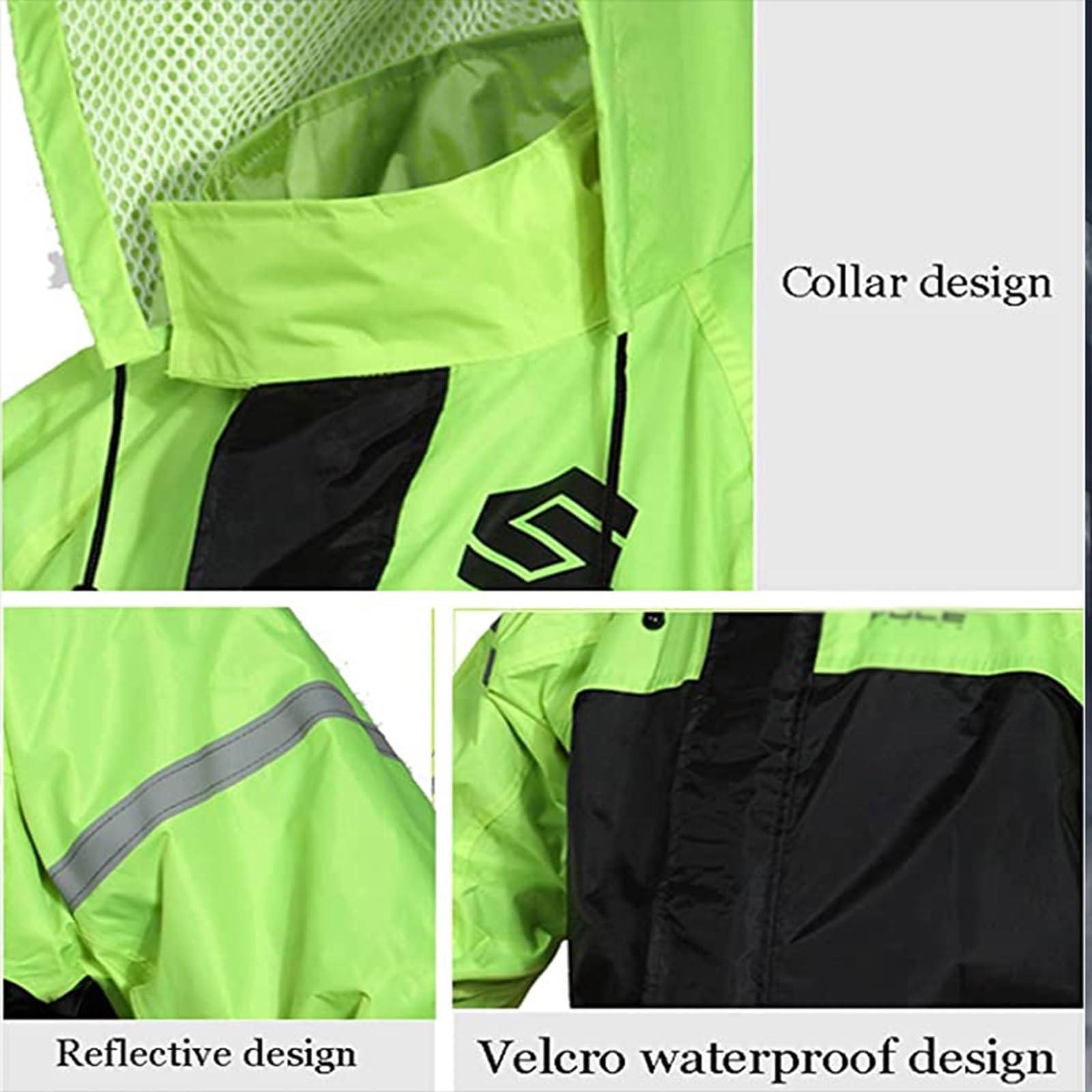 Giacca Antipioggia A Poncho Tuta Antipioggia Impermeabile Unisex per attività All'aperto, Uomo Donna Giacca da Pioggia E Pantaloni da Ciclismo(XL)