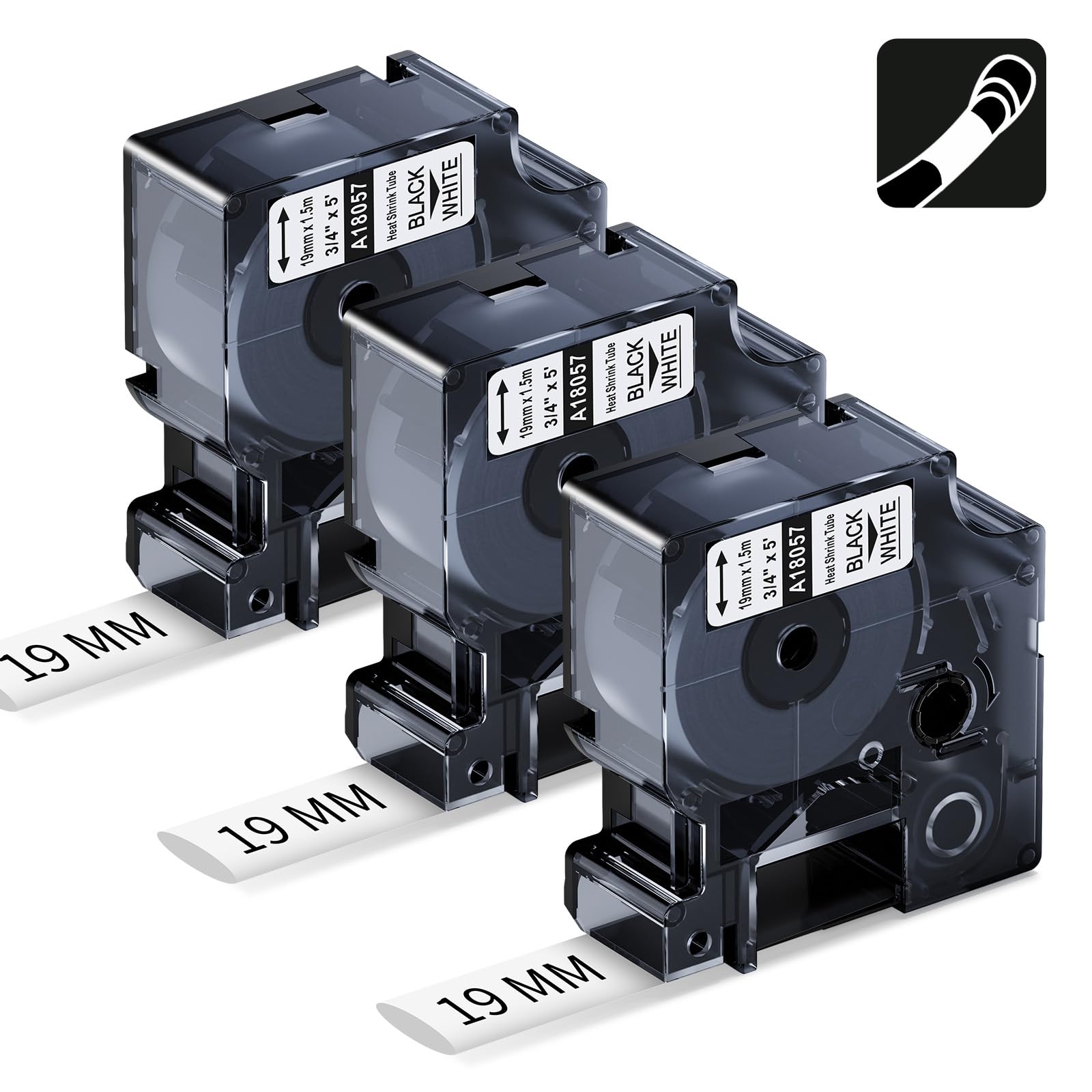 3X Compatible with Rhino 18057 Industrial Heat Shrink Cable Label Tubes