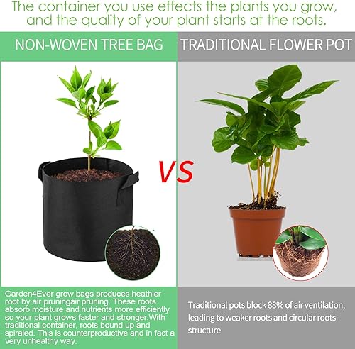 Miniatura 6 de Bolsas de cultivo de 1 a 30 galones, macetas de tela para plantas no tejida gruesa, contenedor resistente con asas