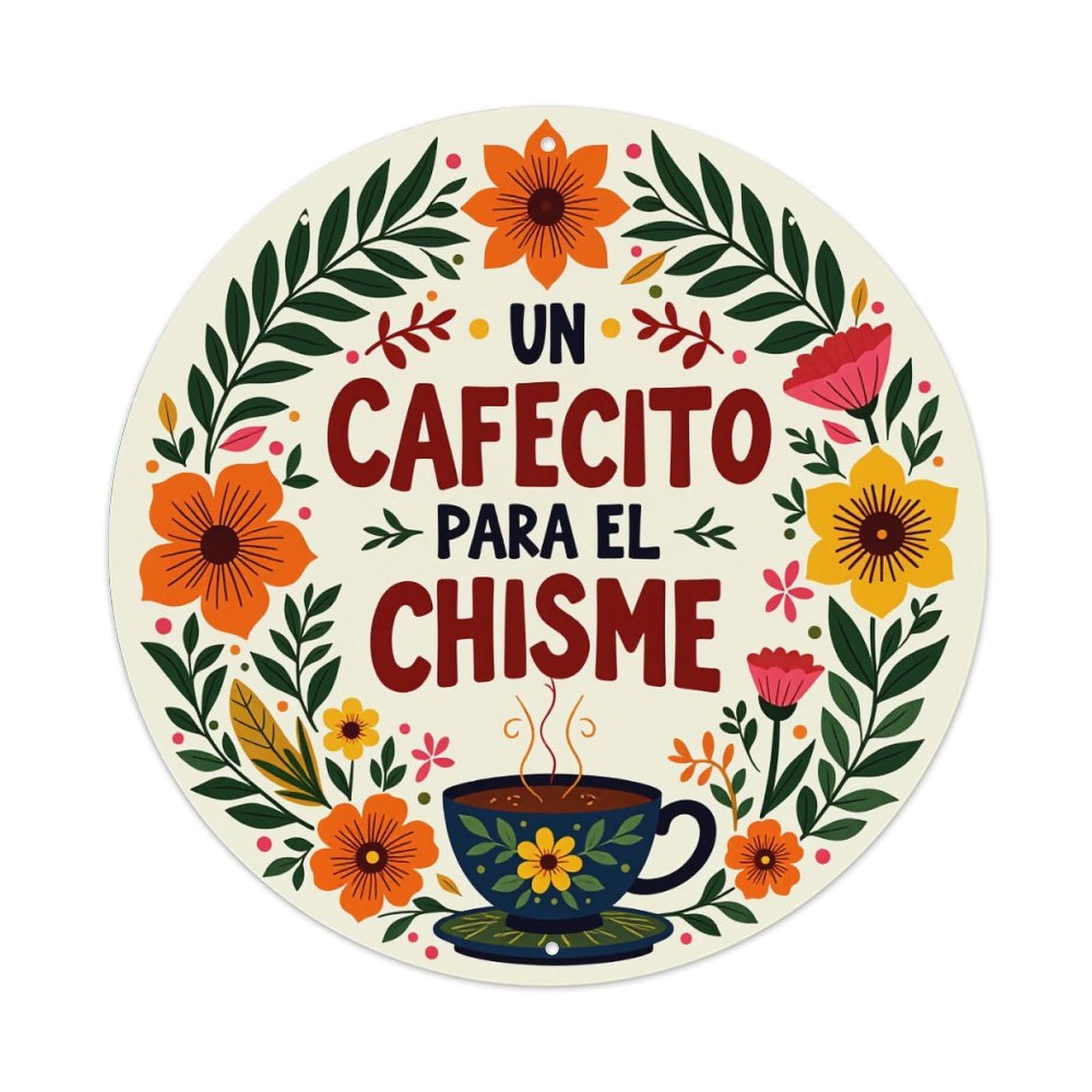 Jdfenggu Vintage Floral Coffee Cup Design Pattern_1 Retro Metal Tin Sign, Metal Poster For Bar, Home, Man Cave, Kitchen, Laundry Room Art Decor 8X8 Inch