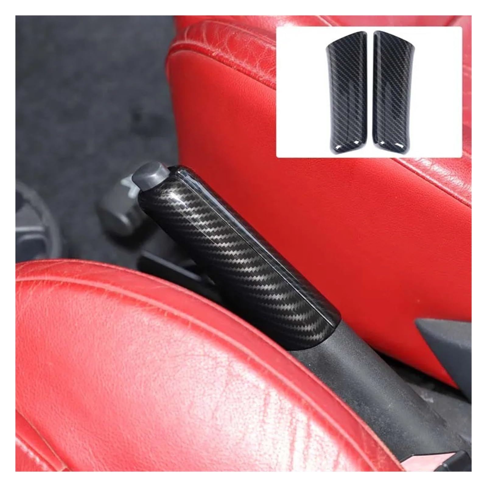 Handbremshebel-Hülsen-Schutzhülle, dekorativ, for den Automobilbereich | Kompatibel mit Fiat 500 2007–2024 Innenzubehör(Bright black)
